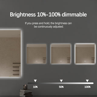 60x60cm Square Frameless LED Mirror