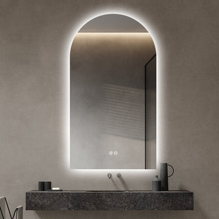 90x50cm Arched Frameless LED Mirror