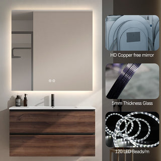 60x60cm Square Frameless LED Mirror