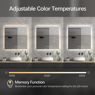 60x60cm Square Frameless LED Mirror