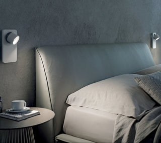 Beebo LED Wall/Spot Light By Linealight. Made In Italy, Italian Made Wall Lights, LED bedroom wall lights, led bedside wall lights, Modular surface mounted LED downlights | natural oak wall lights by Davoluce Lighting.
