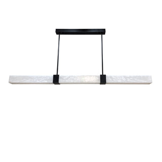 Panish 150cm Square Alabaster Marble Linear LED Pendant – Satin Brass or Black