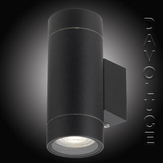 Telbix KMAN EXTERIOR 2 WALL LAMP Black, Davoluce Lighting