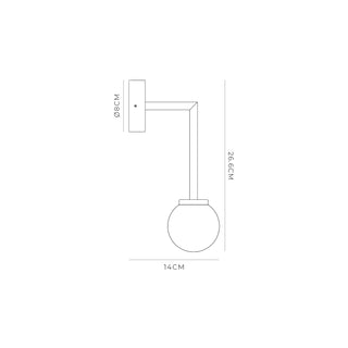 Orb Long Arm Wall Light