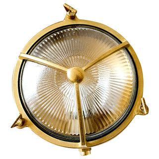 Maritime Outdoor Wall Bunker Light Solid Brass