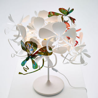 Close-up of sculptural orchid lamp by Marc Pascal