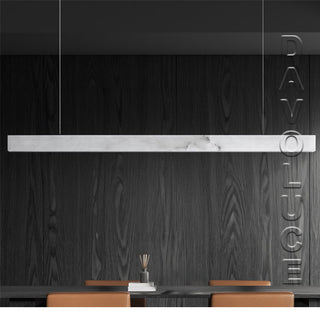 Onyx Stone Solid Bar 120cm LED Pendant. Experience the ultimate luxury with the breathtaking Linear Onyx Alabaster Linear Pendant. Ideal for above luxury kitchen bench lighting or above dining tables. Linear alabaster LED pendants Australia.