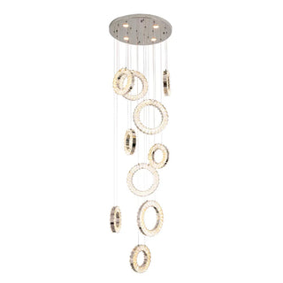 9 Crystal Rings LED Pendant With Remote Control