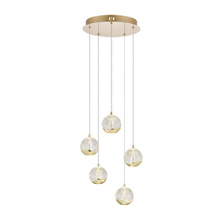 TELBIX SEGOVIA PE5-GD SEGOVIA 5 LIGHT PENDANT GOLD from $439.00. Best multi drop pendant lights for staircase Australia. lighting for high ceiling staircase