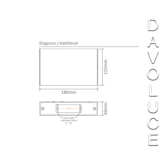 SIERRA Round Two Way Wall Light measurements, Davoluce Lighting