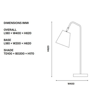 1207 Soma Dark Gold & Black Desk Lamp