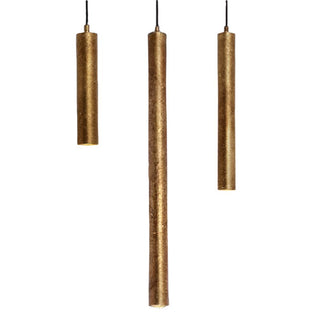 MDA Lighting Toress Gold Leaf Cylinder Pendants for above kitchen island benches, Davoluce Lighting