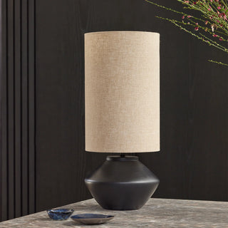 Mayfield Mesa Table Lamp Black Base Styled on Marble Console
