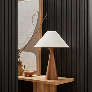 Mayfield Emba timber table lamp styled on console table – Raw Elements Collection
