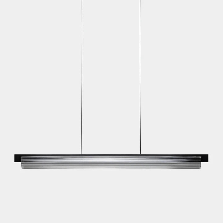 COLUMN Linear Pendant Light – 130cm Clear Fluted Glass | Davoluce Lighting