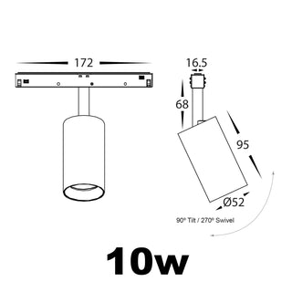 48V DC Magnetic Track Spotlight – 6W / 10W / 15W