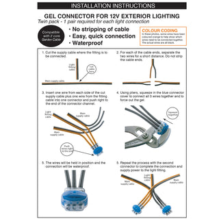 12V or 24V GEL Connectors for garden lights