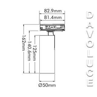 TH18LED 5C BK 12W LED Track Lights, Single circuit track lights, 3 wire track lights Australia. Davoluce Lighting