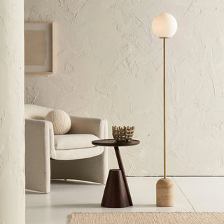 Soren Floor Lamp – lifestyle scene with chair and side table