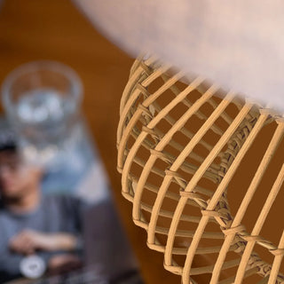 Mira Table Lamp – woven rattan detail close-up