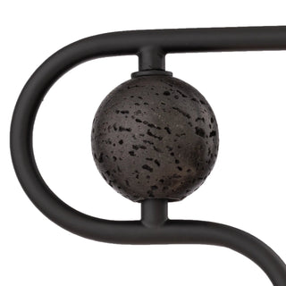 Solaris Table Lamp – black travertine counterweight close-up