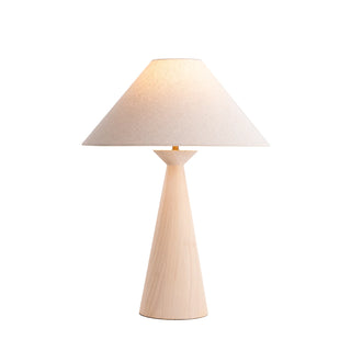 Mayfield Emba white timber table lamp with linen shade