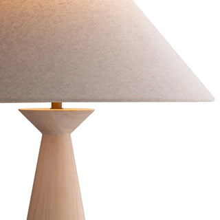 Mayfield Emba timber cone base and linen shade detail