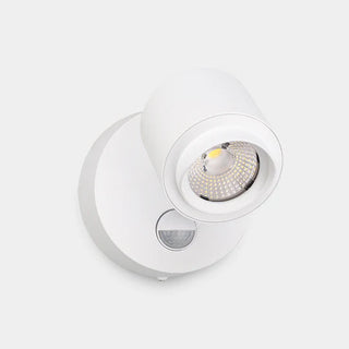 Felix single LED flood light with motion sensor in white finish, IP65 exterior security wall light by Amphis