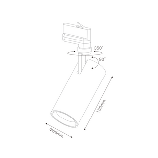 Alacio Kalo 15 MW Track Light- 15w 3CCT Single Circuit Track light in Matt Sandy White-Dimmable
