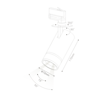 Focus 20W Zoomable Single Circuit LED Track Lights