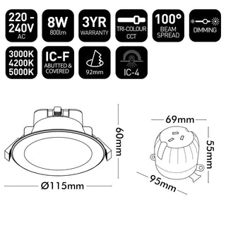 White Project Propack CCT Downlight & Socket-20-Pack