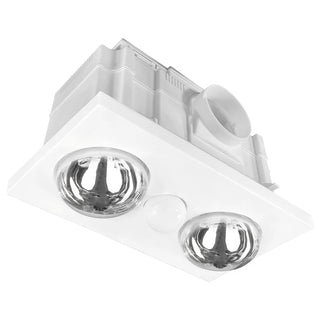Magma 2 Lights 3-in-1 Bathroom Mate white ceiling mounted heater exhaust fan front angle view