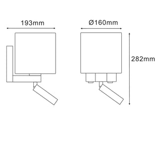 CITY BRIGHTON: E27 Wall Lamp+LED Adjustable Reading Light