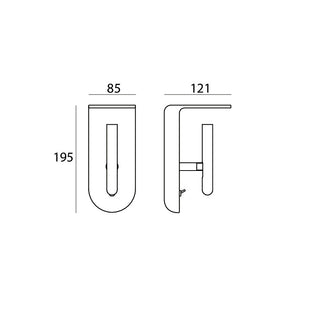 2Nights W2 wall light dimensions – 195 by 85 by 121 millimetres