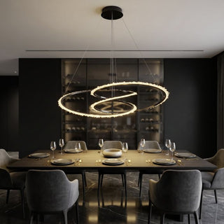 Eglo Scarlett Double Ring LED Pendant Light | Crystal Pendant