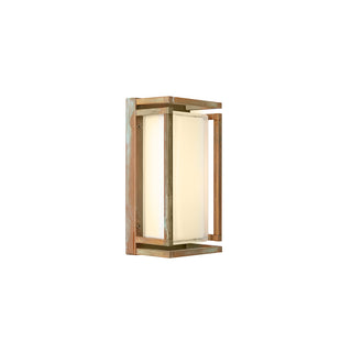 Moretti Luce 3414 | Ice Cubic Rectangular 13w LED Wall Light. Italian Made Solid Brass Exterior wall lights. Available in Aged Brass, Nickeled Brass and Natural Brass finishes