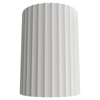 White decorative wall panel with a ribbed texture on a white background