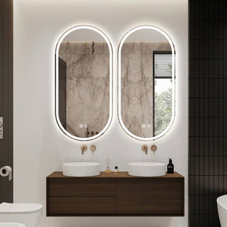 100x50cm Oval Frameless Frosted Edge LED Mirror