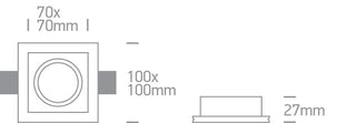 Square Trimless Gypsum Recessed Downlight