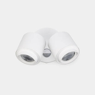 Felix double LED flood light with motion sensor in white finish, IP65 exterior security wall light