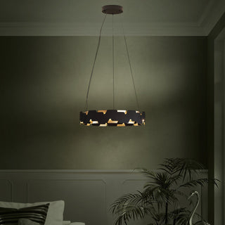 Eglo ALTAGRACIA layered black and gold steel pendant light