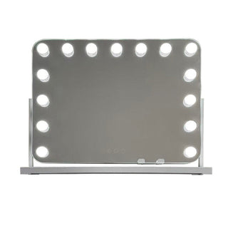 LED Hollywood vanity mirror matt white front view