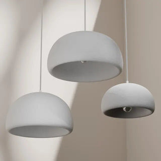 Passerine textured white pendant light collection in 310mm, 430mm and 500mm