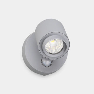 Felix single LED flood light with motion sensor in silver finish, IP65 adjustable outdoor wall light by Amphis