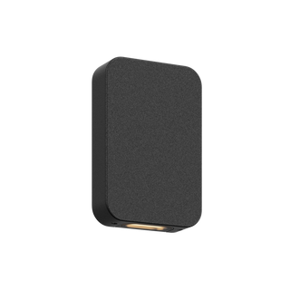 Black rectangular outdoor wall light on a white background