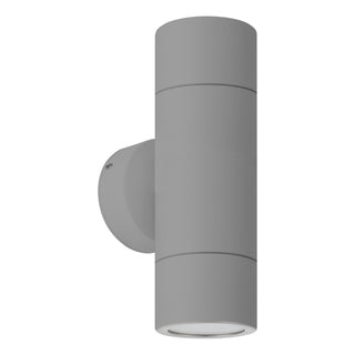 Eglo Fremantle 2 Light Up Down Exterior Wall Light Silver Grey
