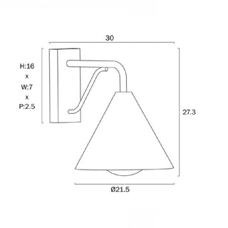 Telbix Ashford exterior wall light dimensions and installation drawing