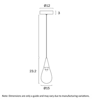Atico pendant technical drawing with dimensions