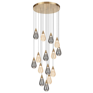 Atico 15 Light Pendant antique gold ceiling canopy