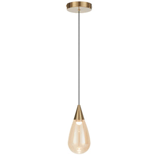 Atico 1 Light Pendant champagne glass antique gold finish